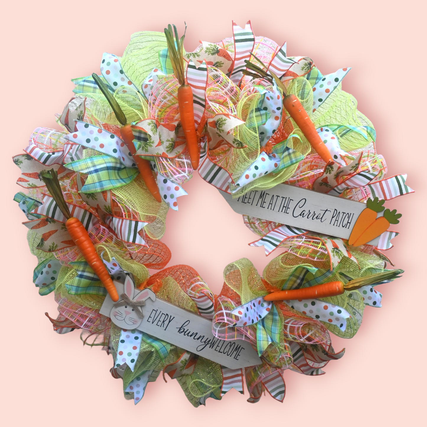 24" Carrot Wreath - Easter Carrot Wreath - Carrot Patch Wreath