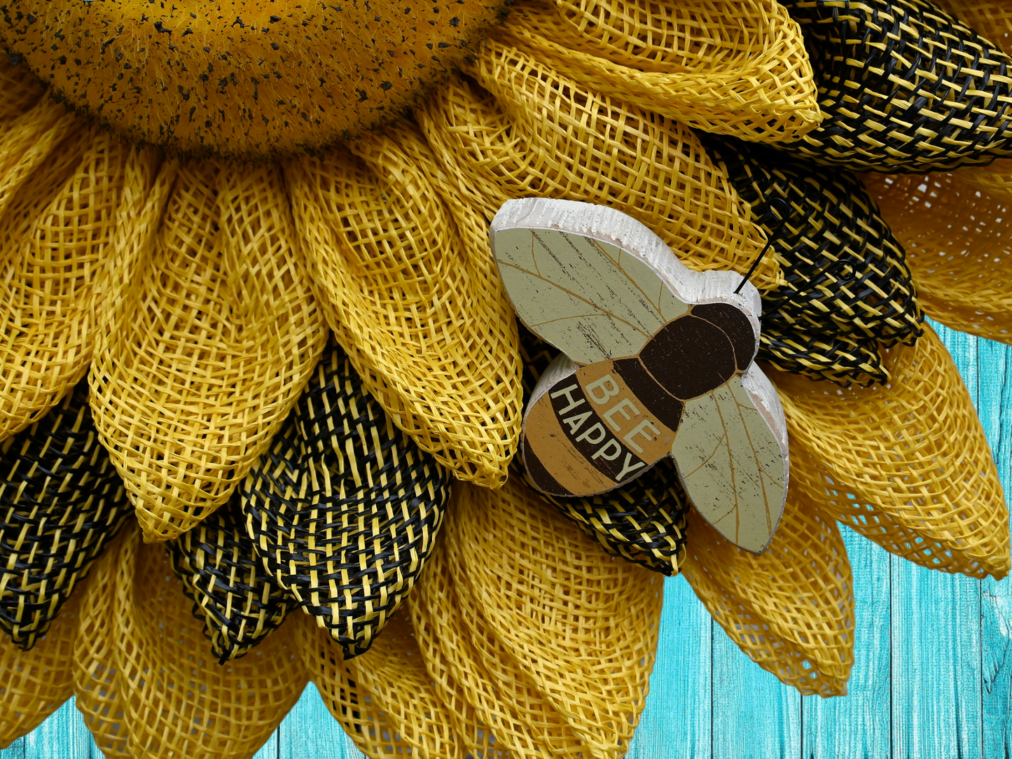 21" Sunflower Wreath – Bee Flower Wreath – Sunflower Bee Flower Wreath