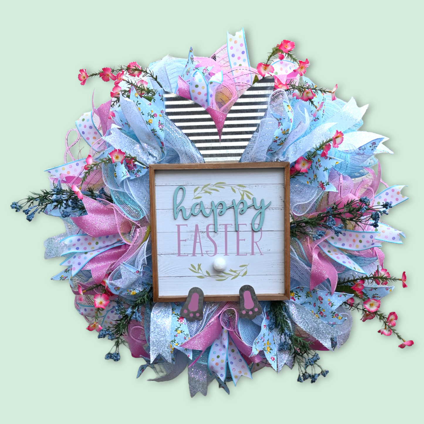 24" Easter Wreath - Happy Easter Wreath - Bunny Wreath