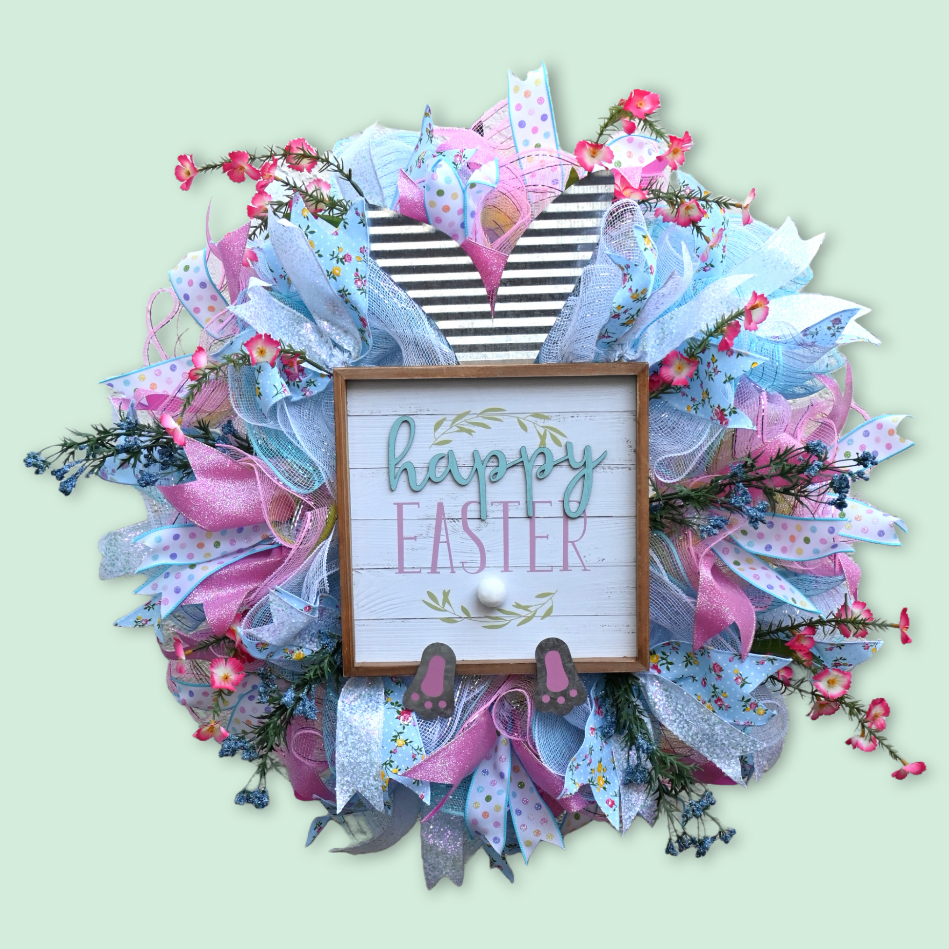 24" Easter Wreath - Happy Easter Wreath - Bunny Wreath