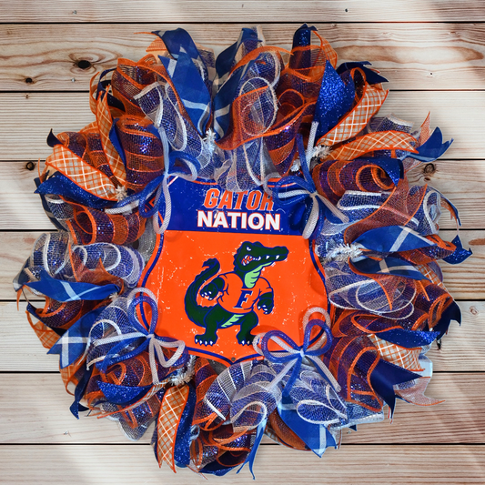 24" Gators Wreath - Florida Gators Wreath - Orange Blue Wreath