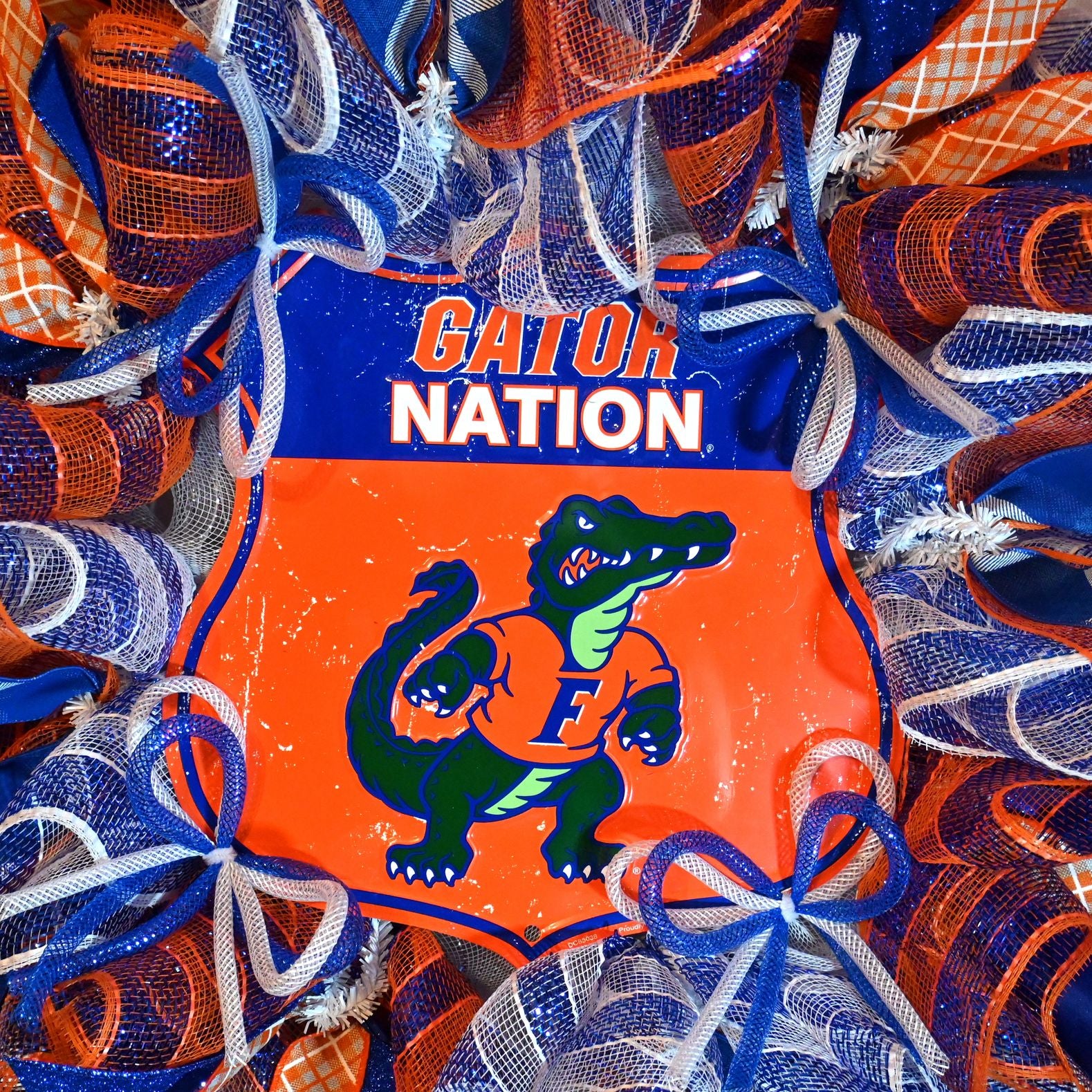 24" Gators Wreath - Florida Gators Wreath - Orange Blue Wreath