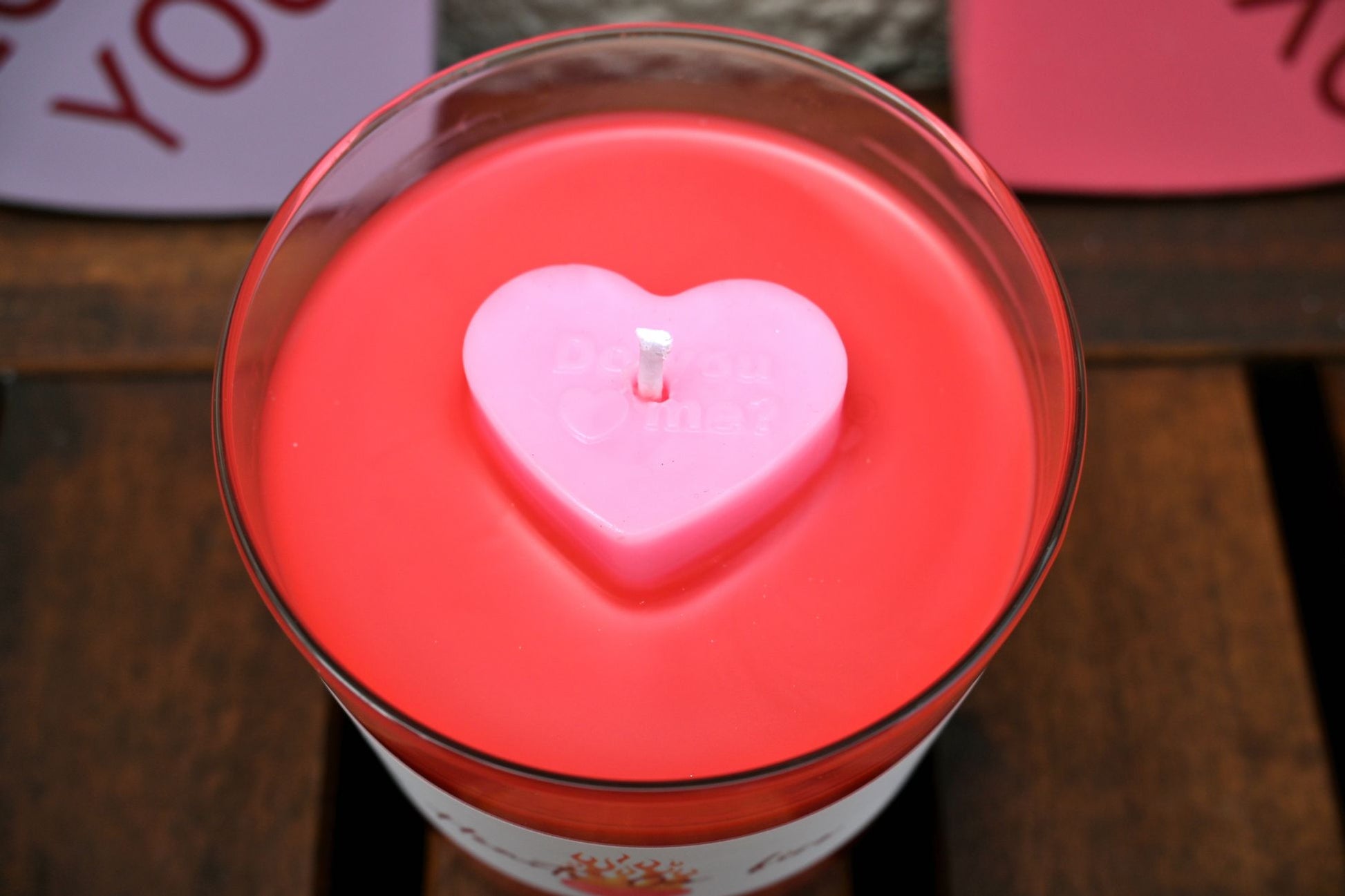 Hearts On Fire Candle - Red Hot Cinnamon Candle - Love Candle
