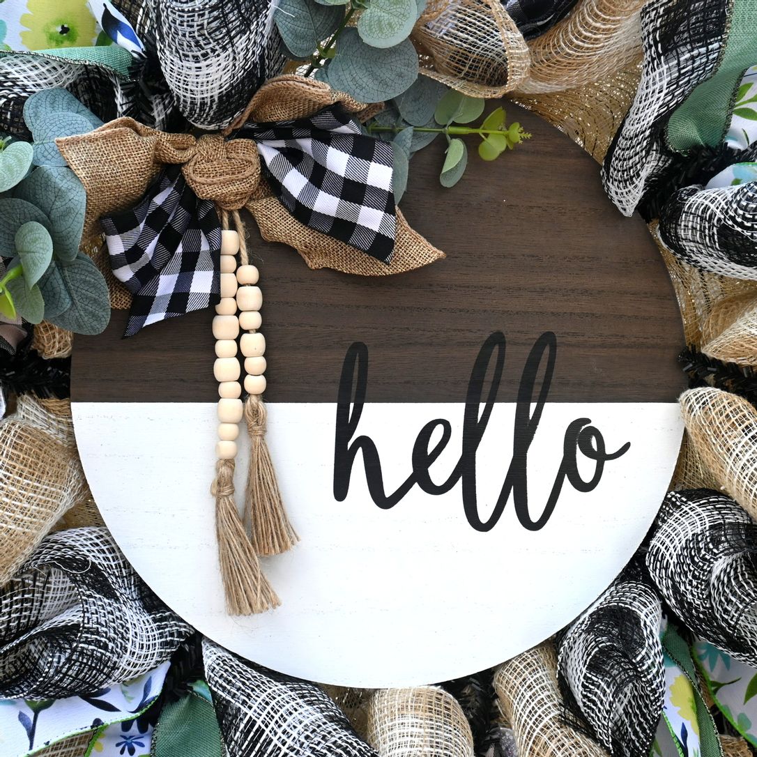 24" Hello Wreath - Hello Welcome Wreath