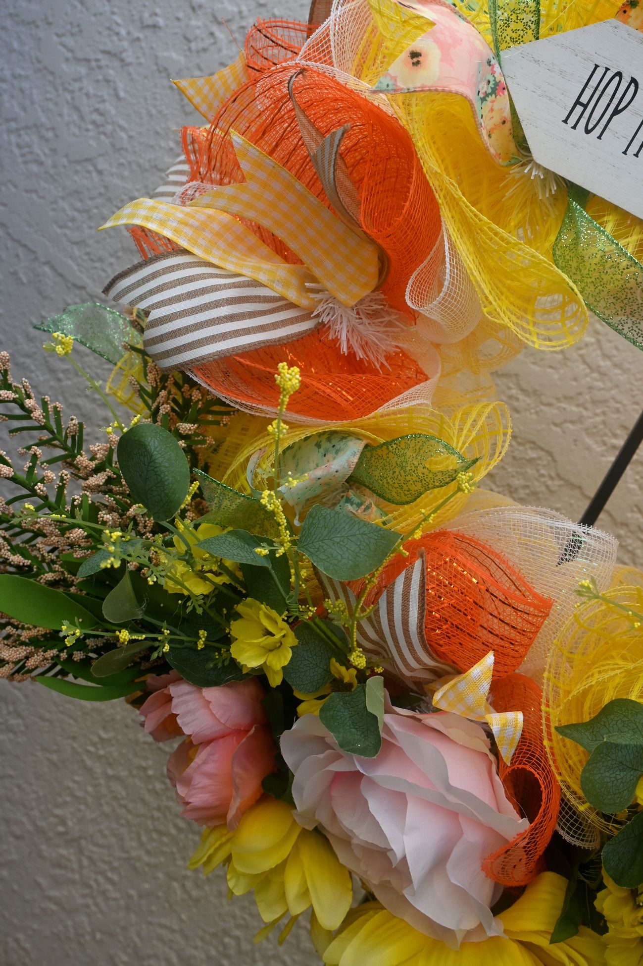 24" Spring Flower Wreath - Hop Into Spring Wreath