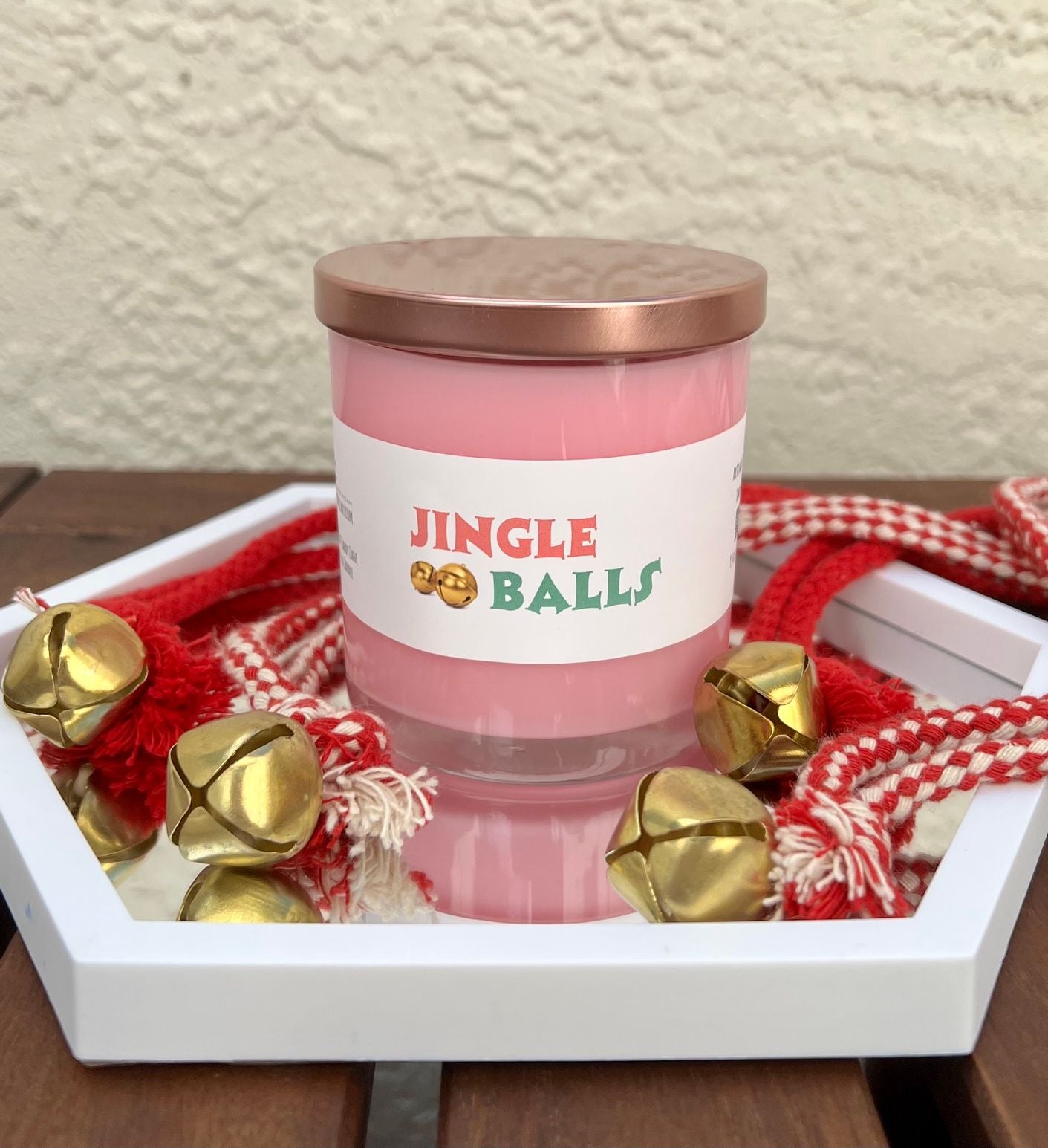 Jingle Balls Candle - Peppermint Candy Cane Candle