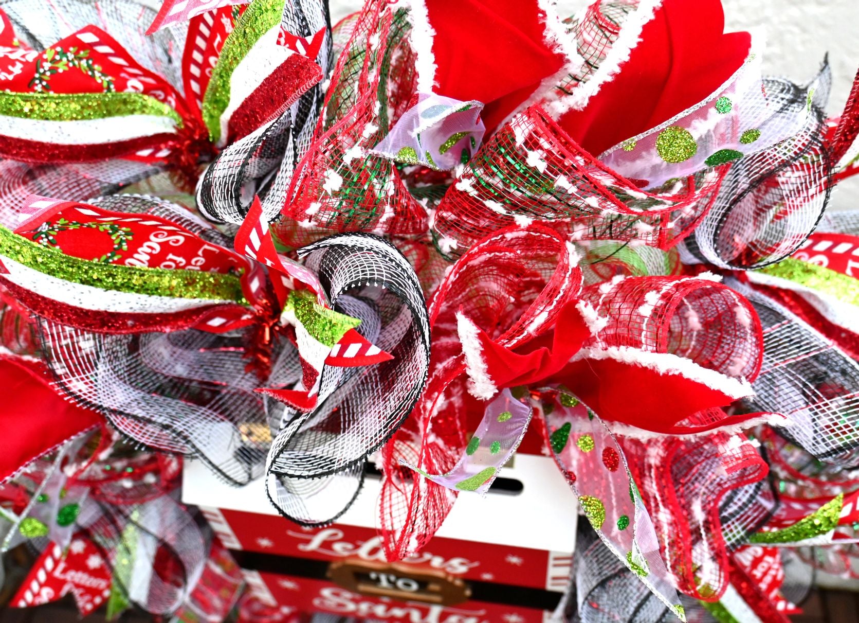 24" Letters To Santa Wreath - Magical Christmas Mailbox Wreath