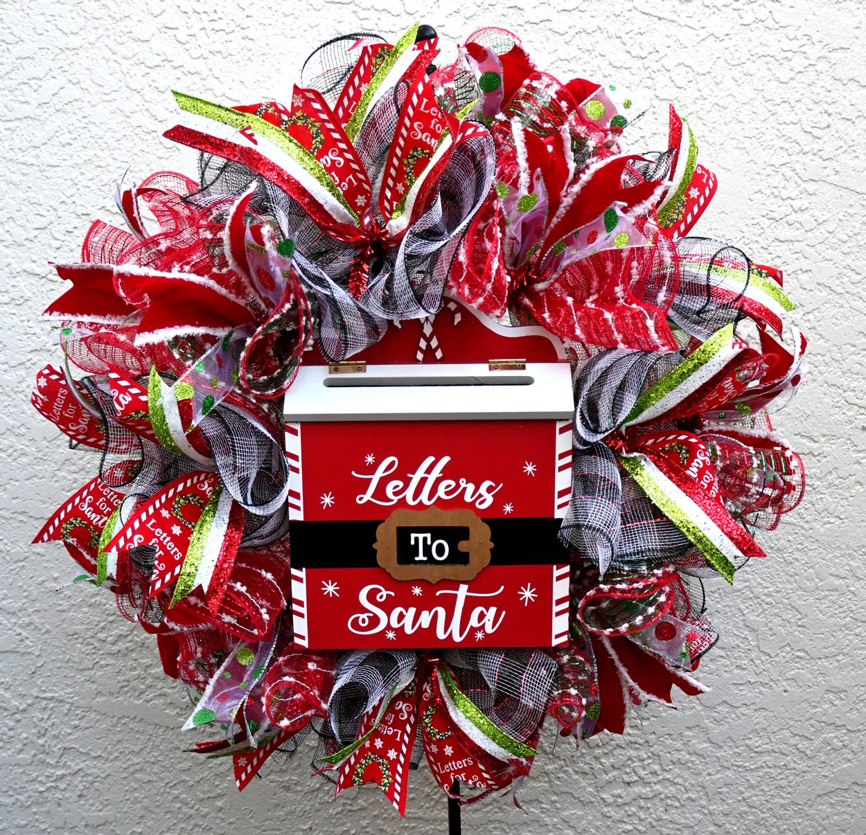 24" Letters To Santa Wreath - Magical Christmas Mailbox Wreath