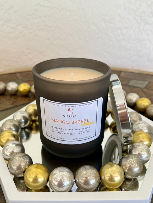 Mango Breeze Candle – LIT Simply Luxury Candle - Mango Scented Candle