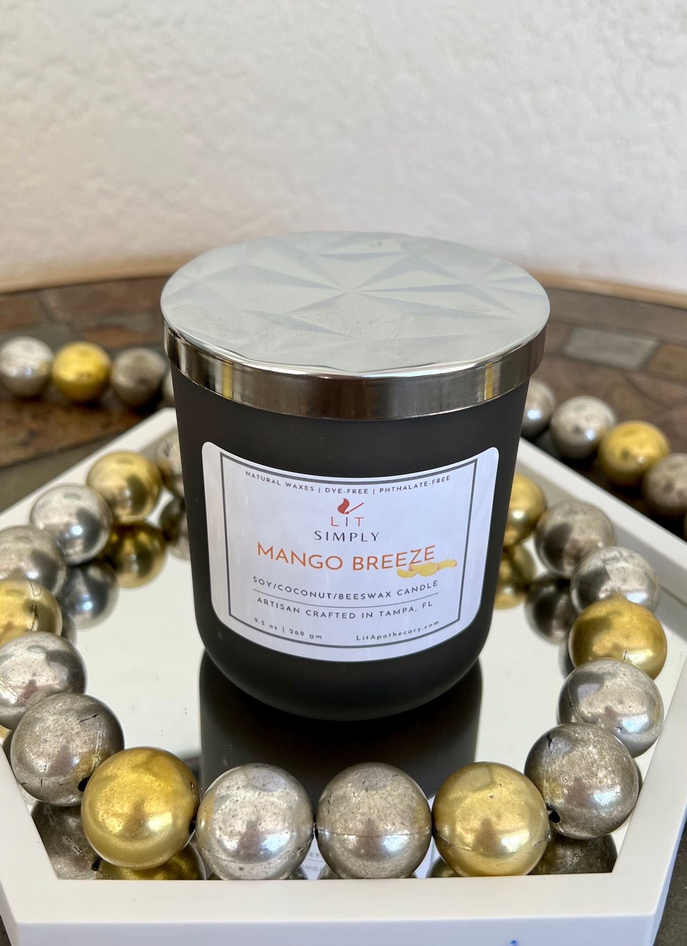 Mango Breeze Candle – LIT Simply Luxury Candle - Mango Scented Candle