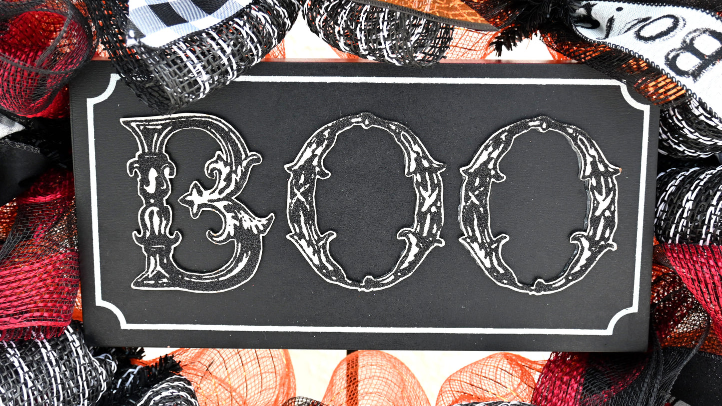 Boo Halloween Wreath - Boo Wreath