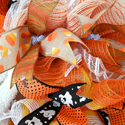 Boo-tiful Ghost Halloween Wreath – 24" Handmade Halloween Wreath