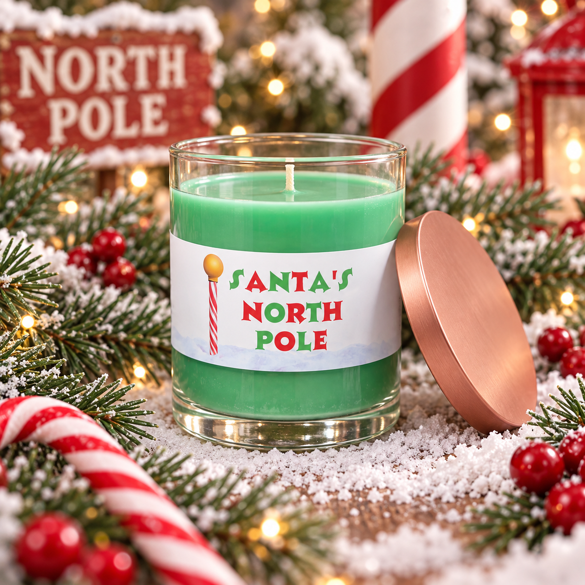 Santa North Pole Candle | Evergreen Spice Christmas Candle
