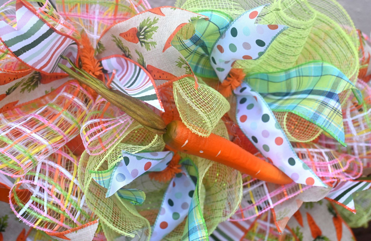 24" Carrot Wreath - Easter Carrot Wreath - Carrot Patch Wreath
