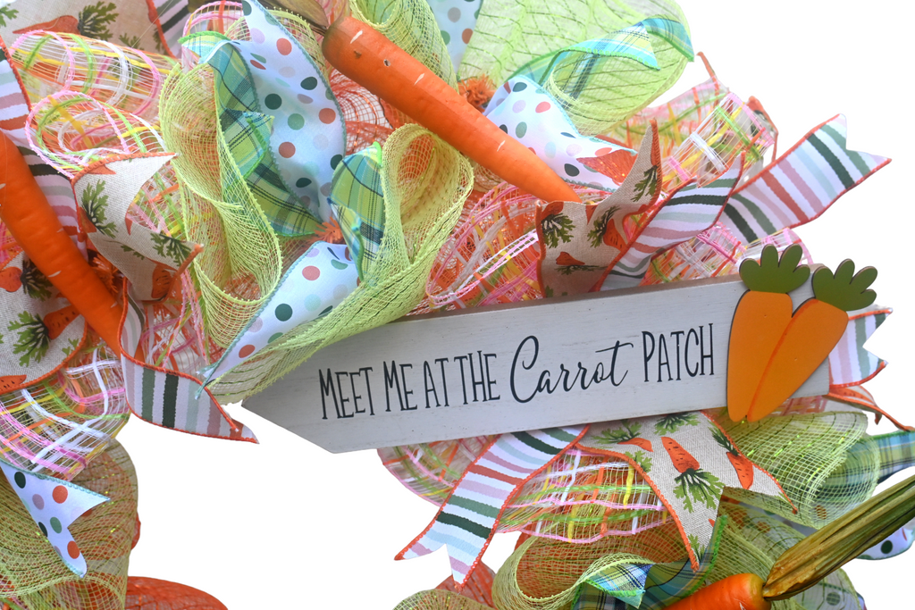 24" Carrot Wreath - Easter Carrot Wreath - Carrot Patch Wreath