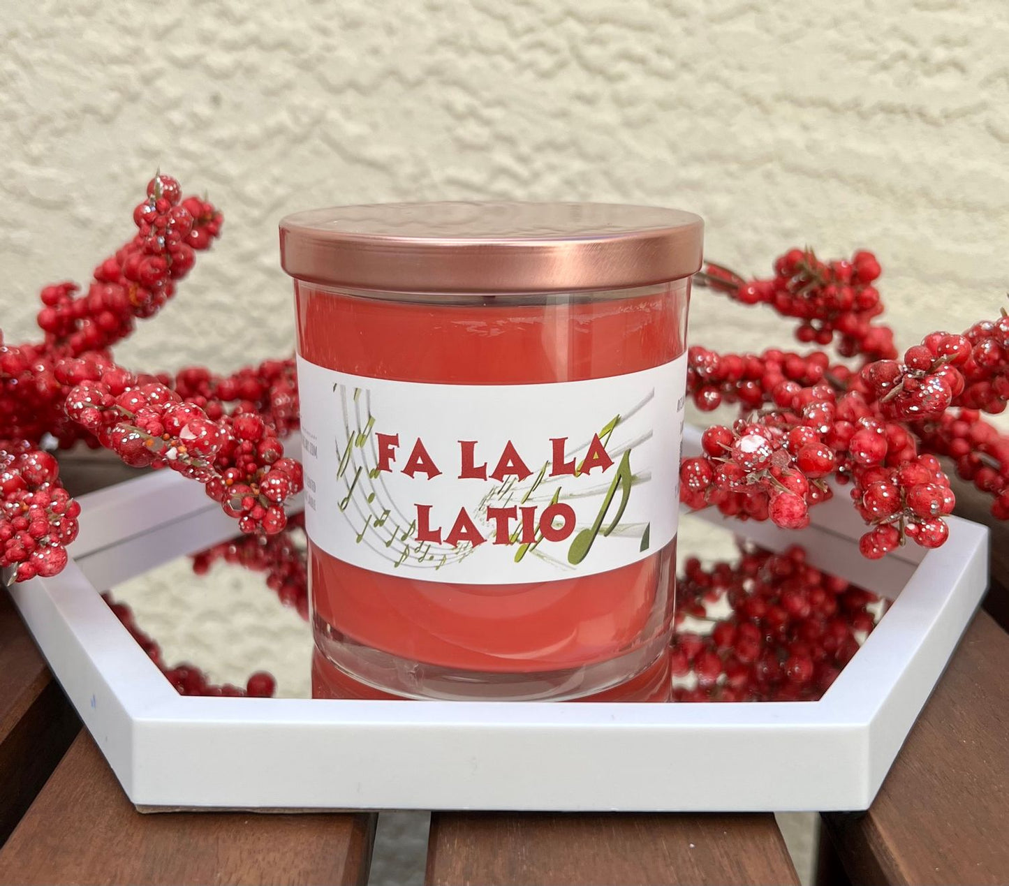 Fa La La La Latio Christmas Candle - Cranberry Scented Candle