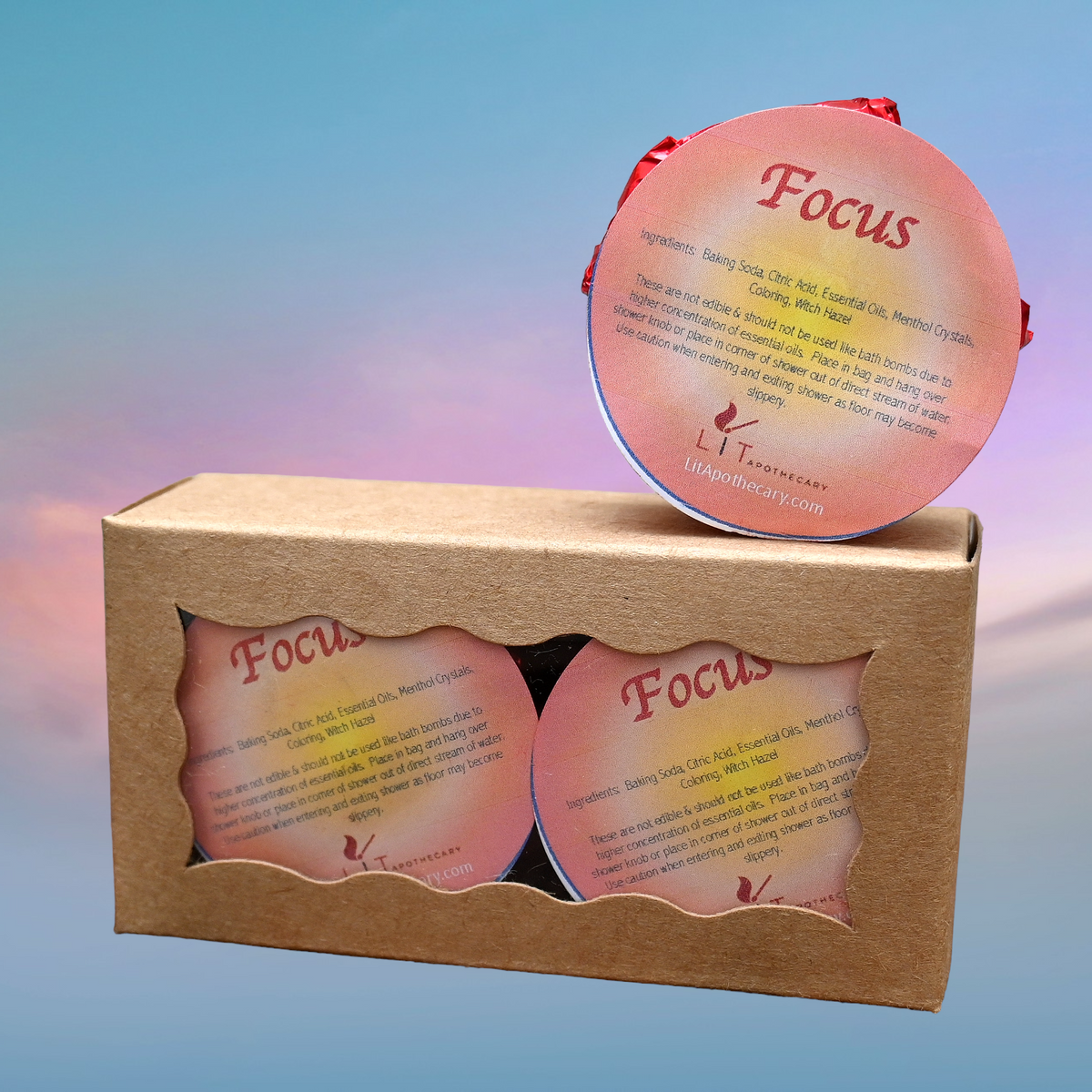 Focus aromatherapy shower steamers, 2-pack