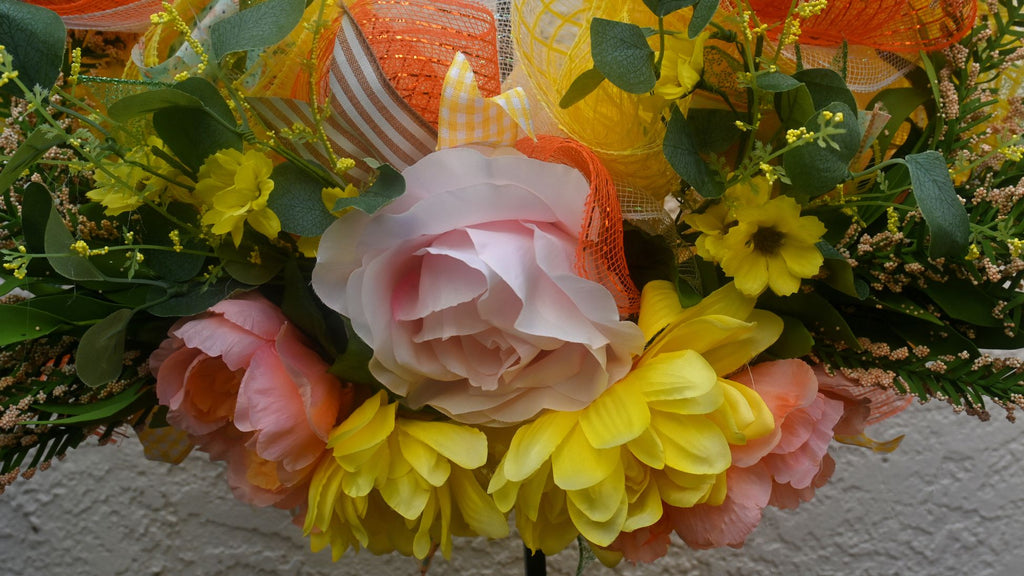 24" Spring Flower Wreath - Hop Into Spring Wreath