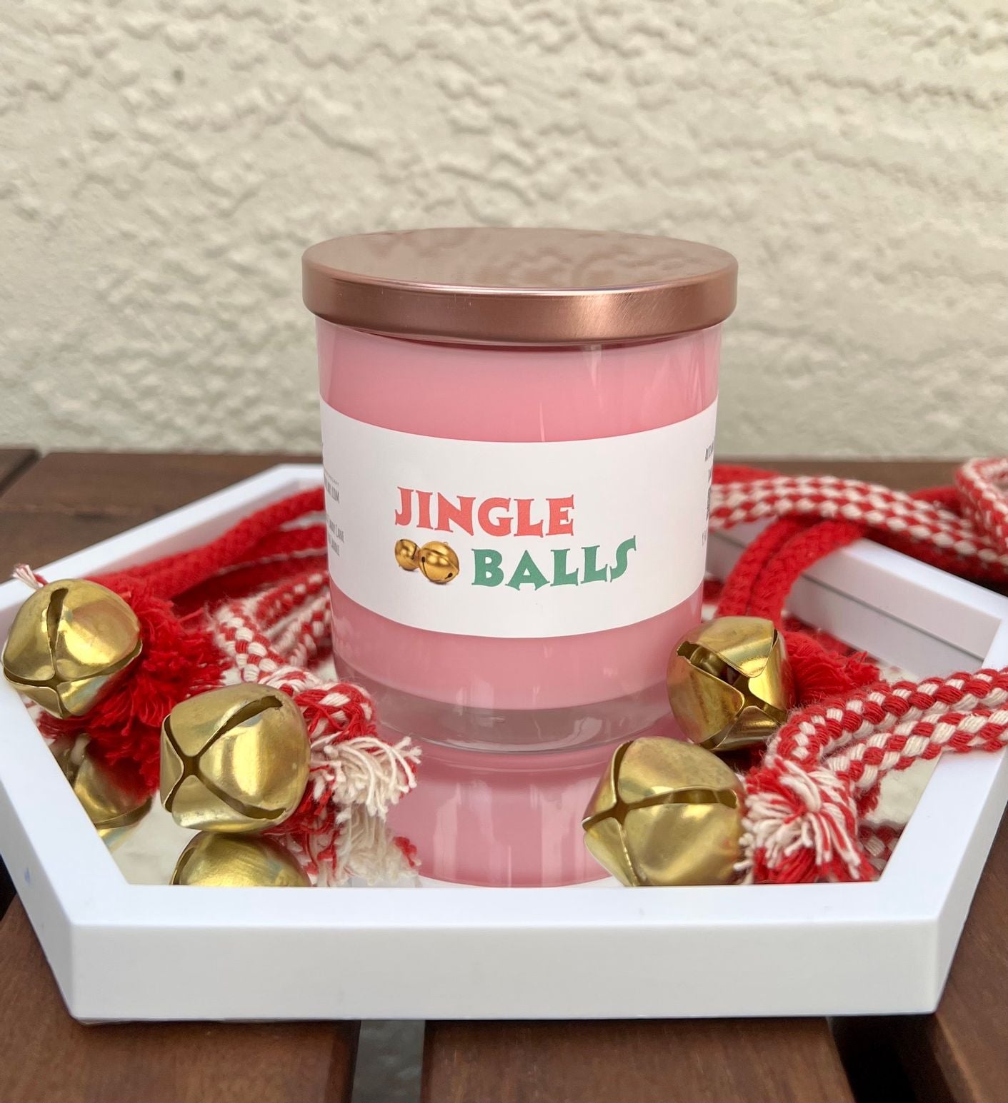 Jingle Balls Candle - Peppermint Candy Cane Candle