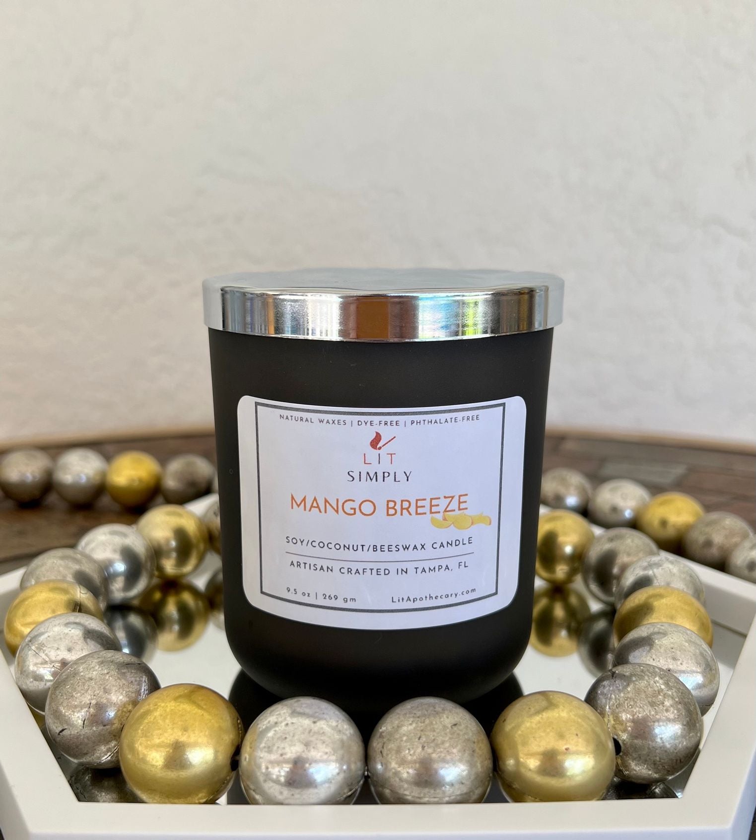 Mango Breeze Candle – LIT Simply Luxury Candle - Mango Scented Candle
