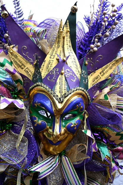 24" Mardi Gras Masquerade Wreath - Masquerade Mask Wreath