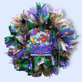 24" Mardi Gras Beads Wreath - Mardi Gras Crawfish Wreath - Mardi Gras Wreath