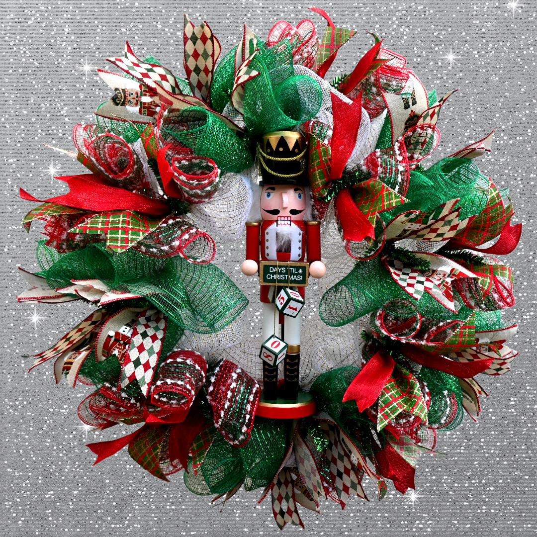 24" Nutcracker Wreath - Christmas Nutcracker Wreath