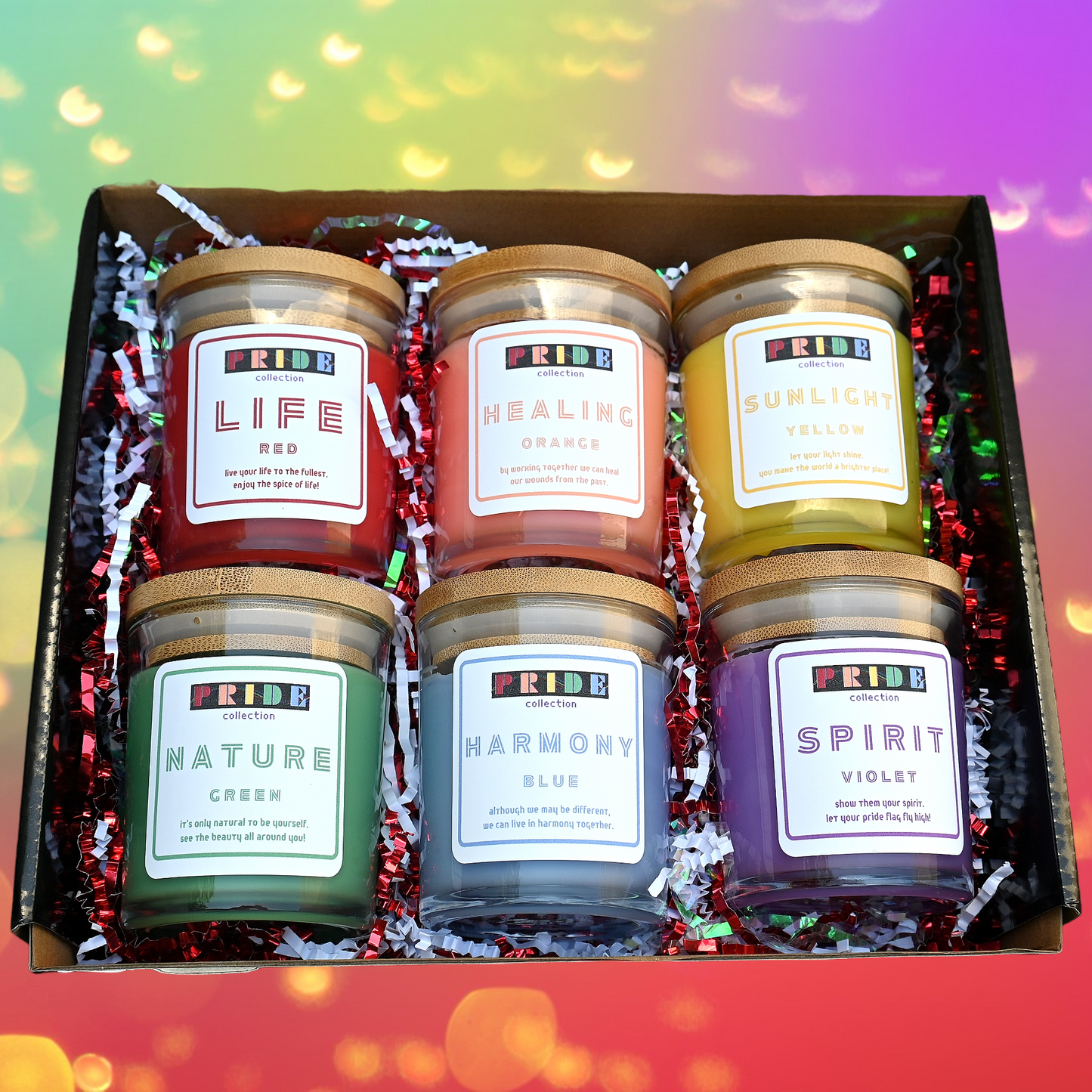 Rainbow Pride Candle Set - Pride Pack Candle Set - Pride Flag Candle Set