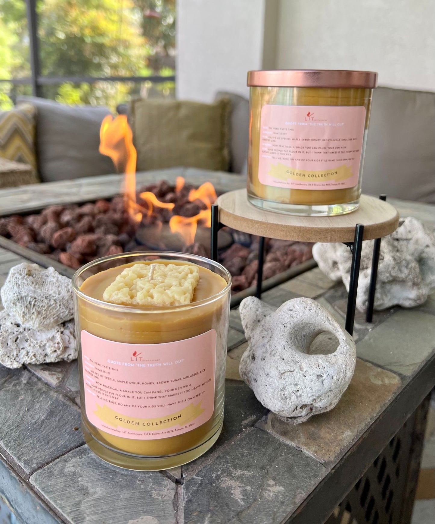 Rose Golden Girl Candle - Golden Collection - Brown Sugar Cinnamon Molasses Candle
