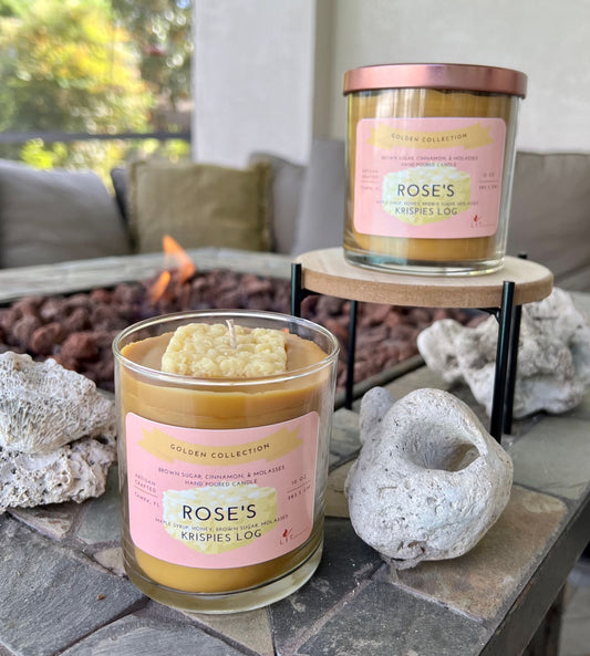 Rose Golden Girl Candle - Golden Collection - Brown Sugar Cinnamon Molasses Candle