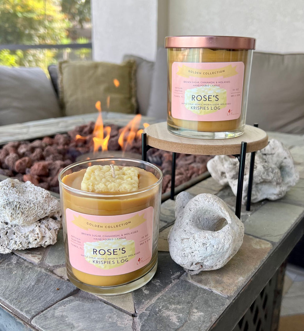 Rose Golden Girl Candle - Golden Collection - Brown Sugar Cinnamon Molasses Candle